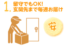 留守でもOK！玄関先まで毎週お届け